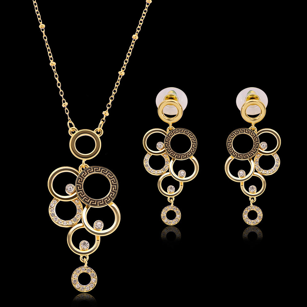 18K Gold Jewelry Set - European & American Style