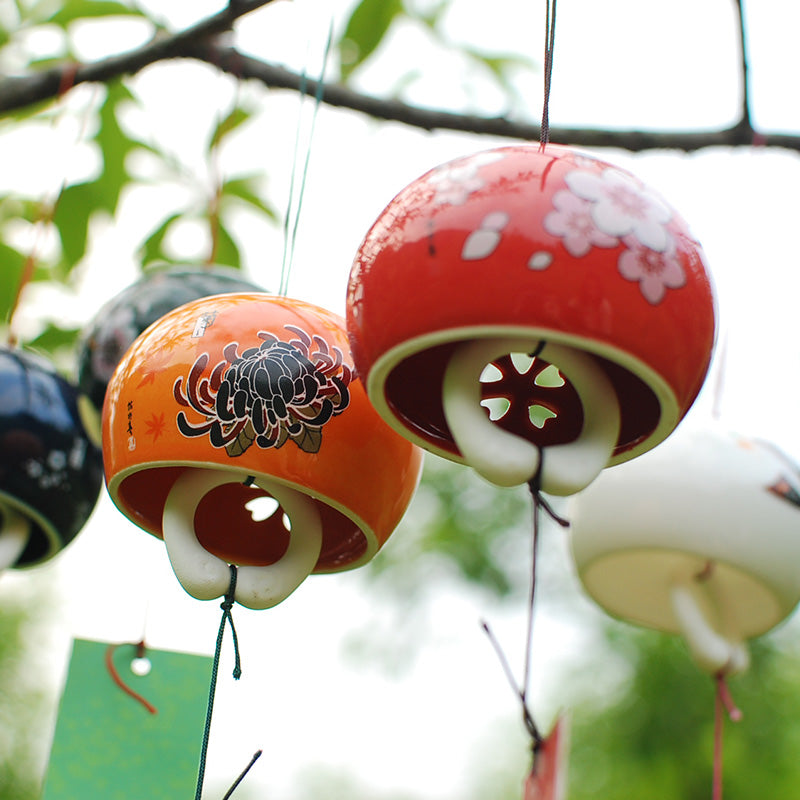 Japanese Cherry Blossom Ceramic Wind Chime