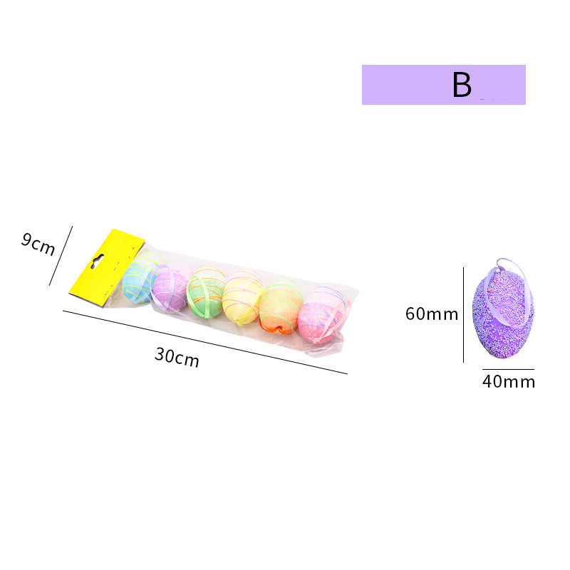 6PCS Easter Egg Hanging Ornaments