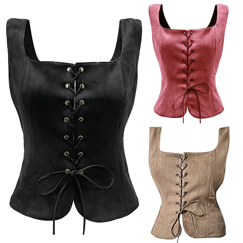 Black Suede Vest Halloween Costume