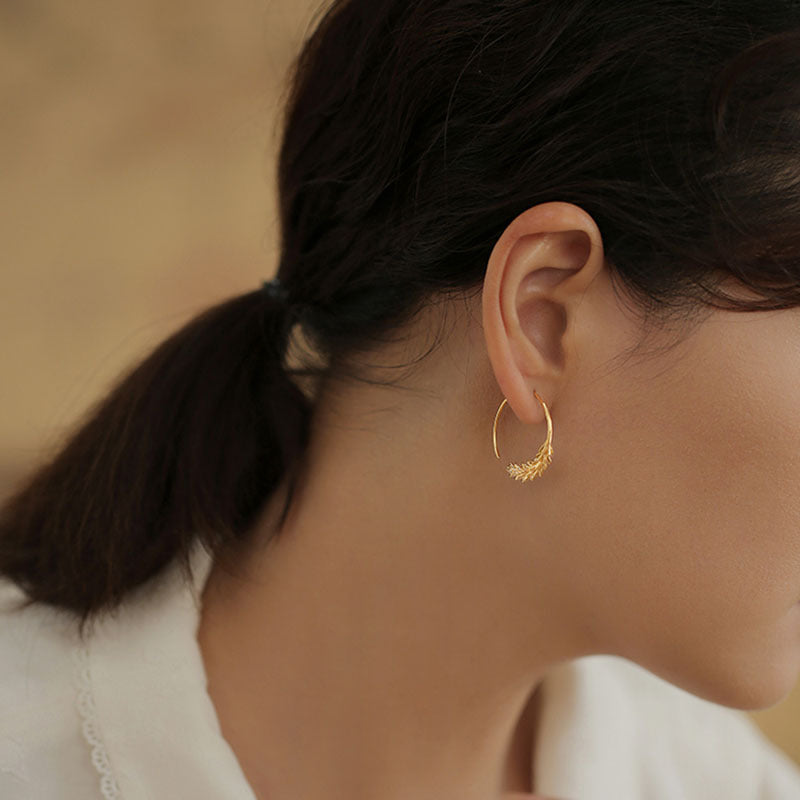 Stylish Wheat Circle Earrings