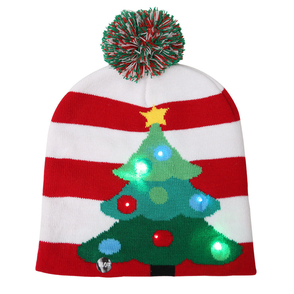 Christmas Knitted Hat with Fur Ball