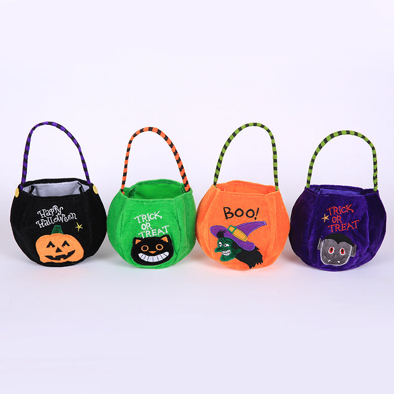 Golden Velvet Halloween Pumpkin Tote Bag