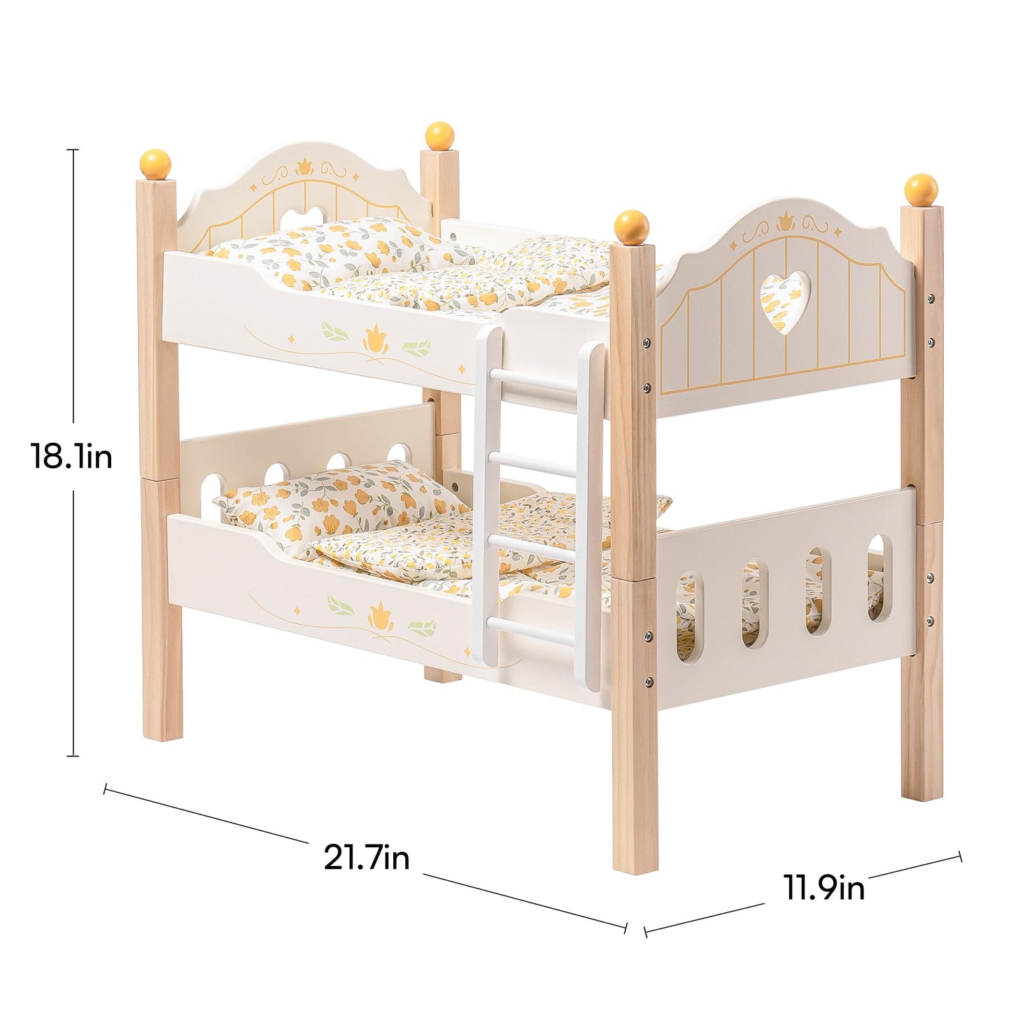 ROBOTIME Doll Bunk Beds for 18 Inch Dolls