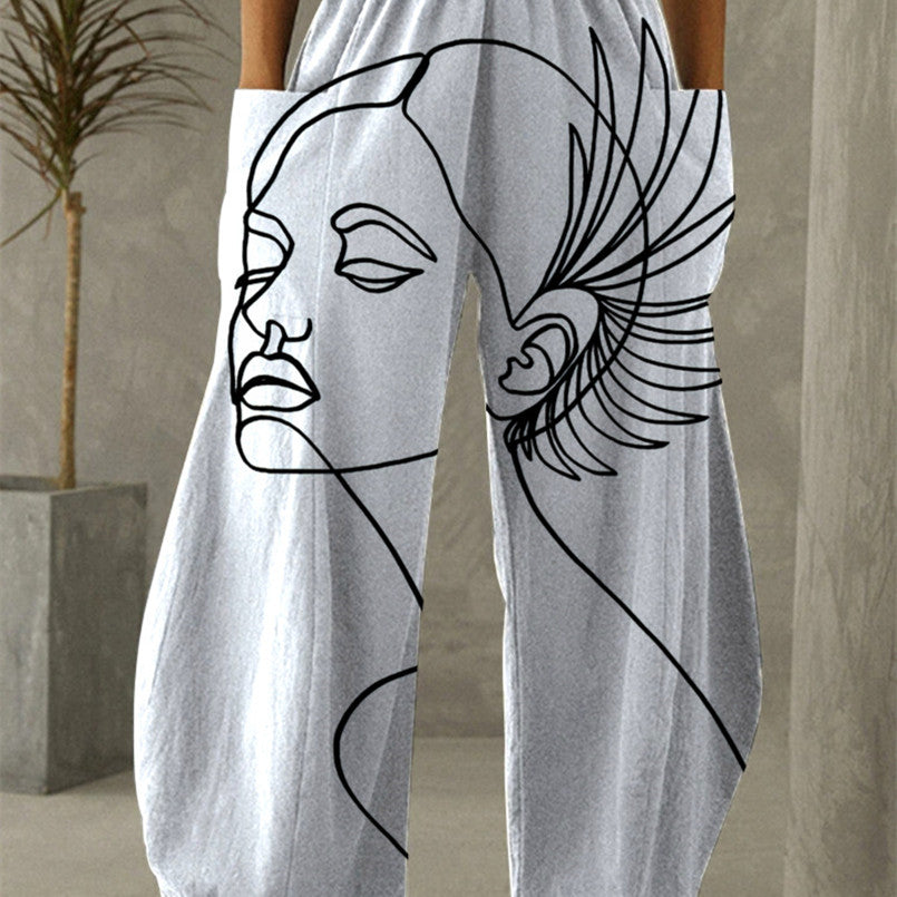 Fashion Graffiti Wide Leg Trousers