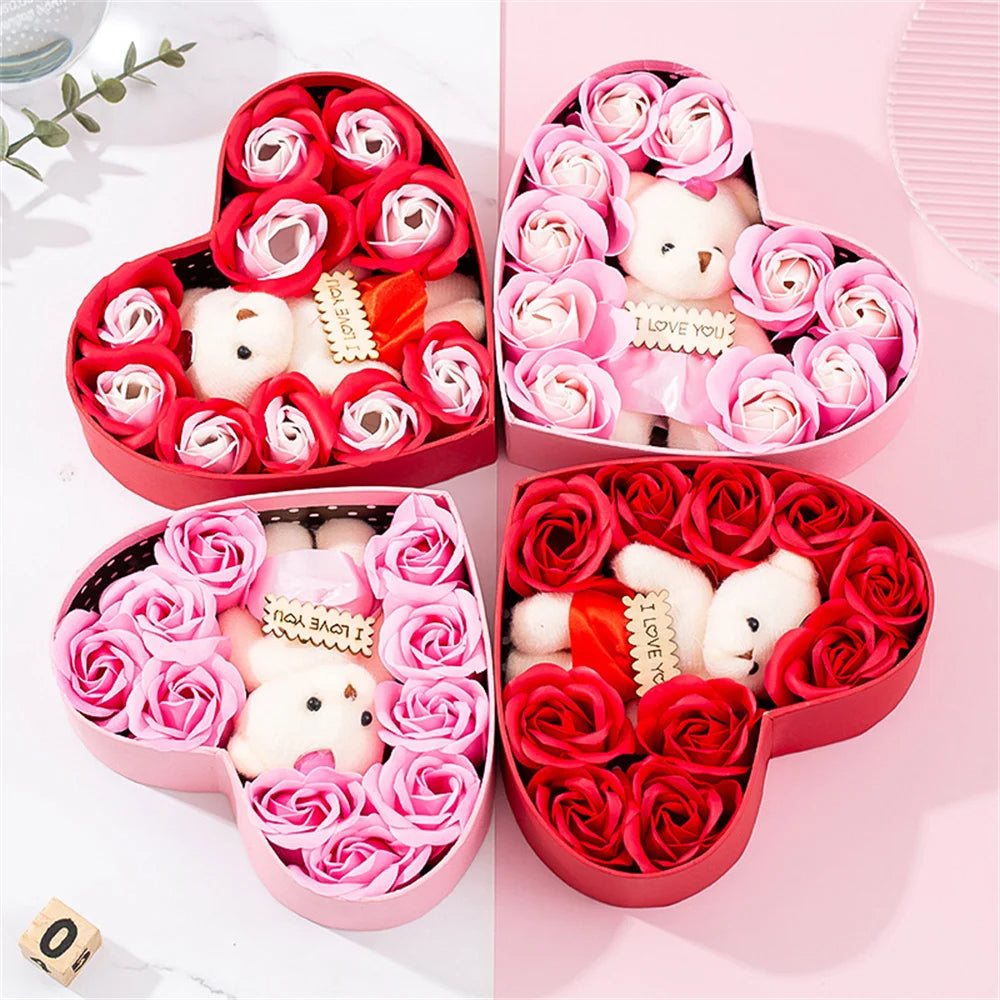 Heart-Shaped Rose Red Gift Box