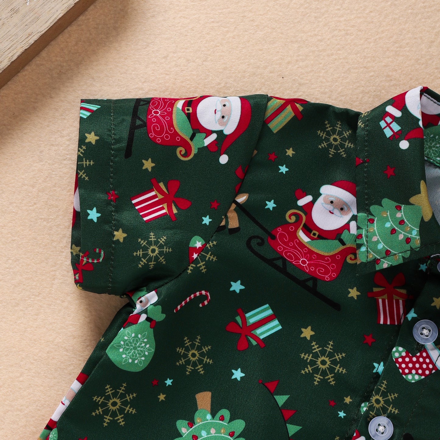 Boys Christmas Cartoon Shirt Set