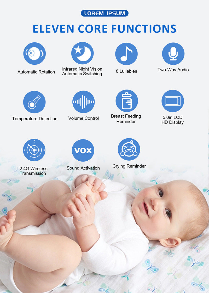 HD Wireless Baby Monitor with Crying Detection