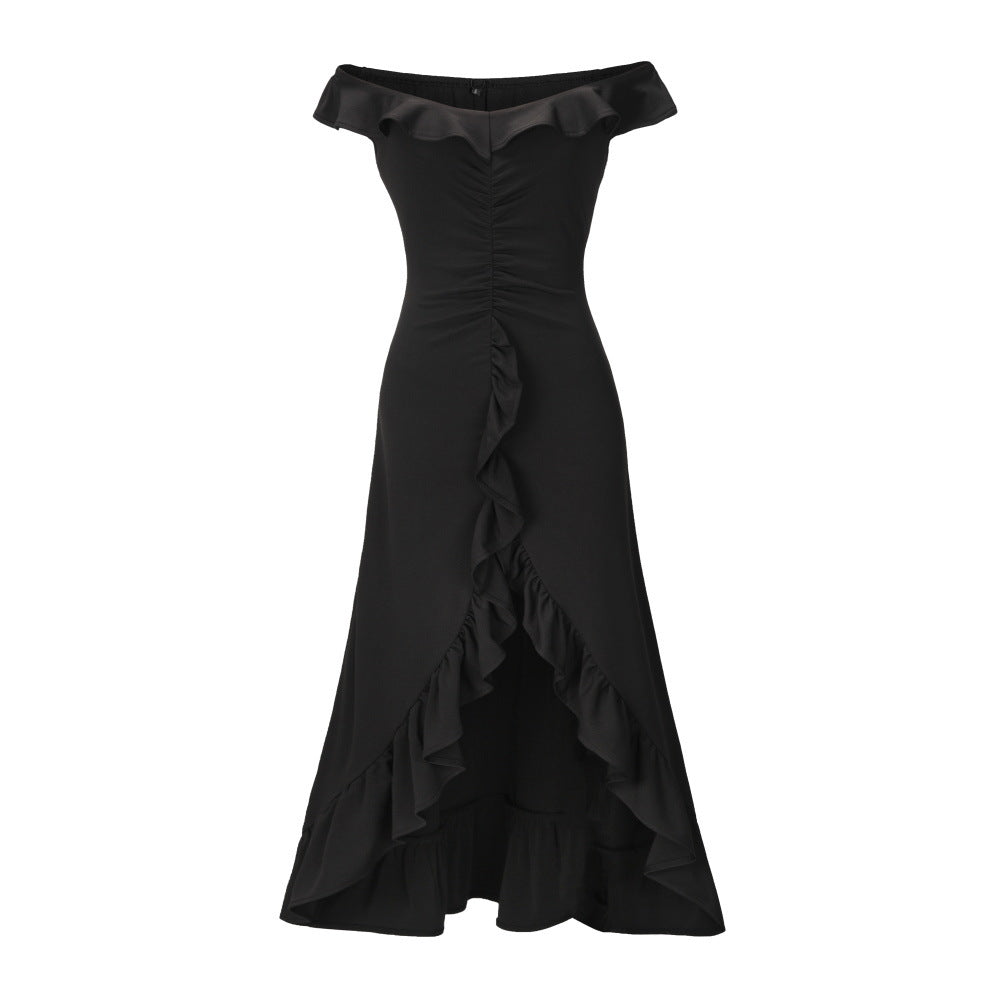 Ruffle Long Dress - Women's Street Style