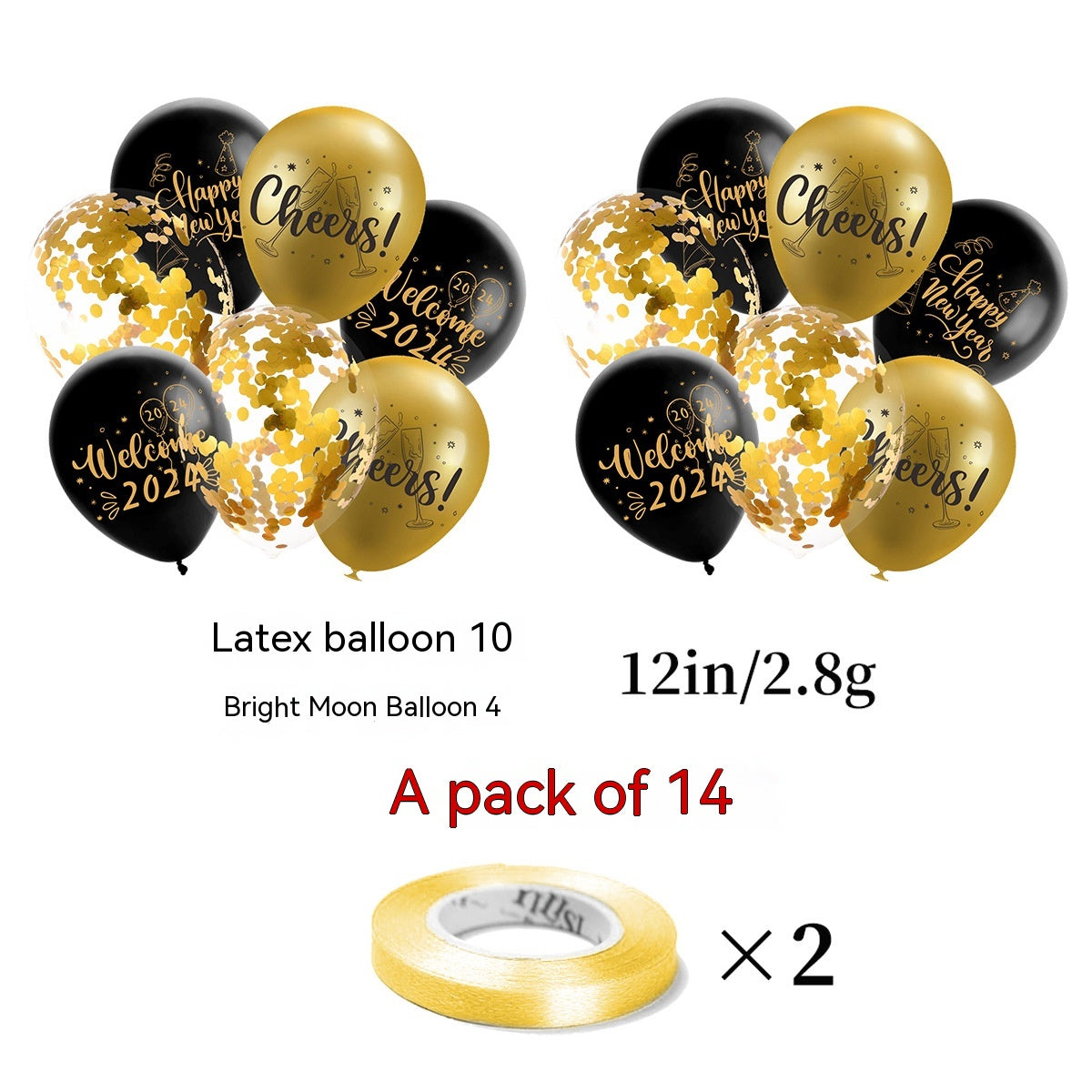 Black Gold Sequins Balloon Set