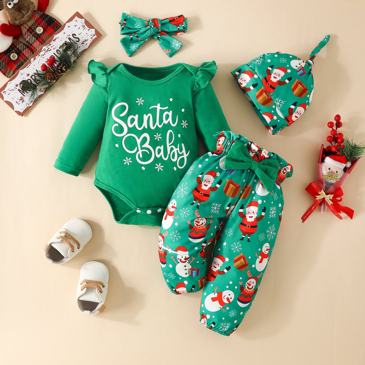 Bowknot Christmas Baby Gift Set