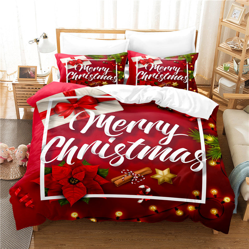 3D Christmas Home Bedding Set