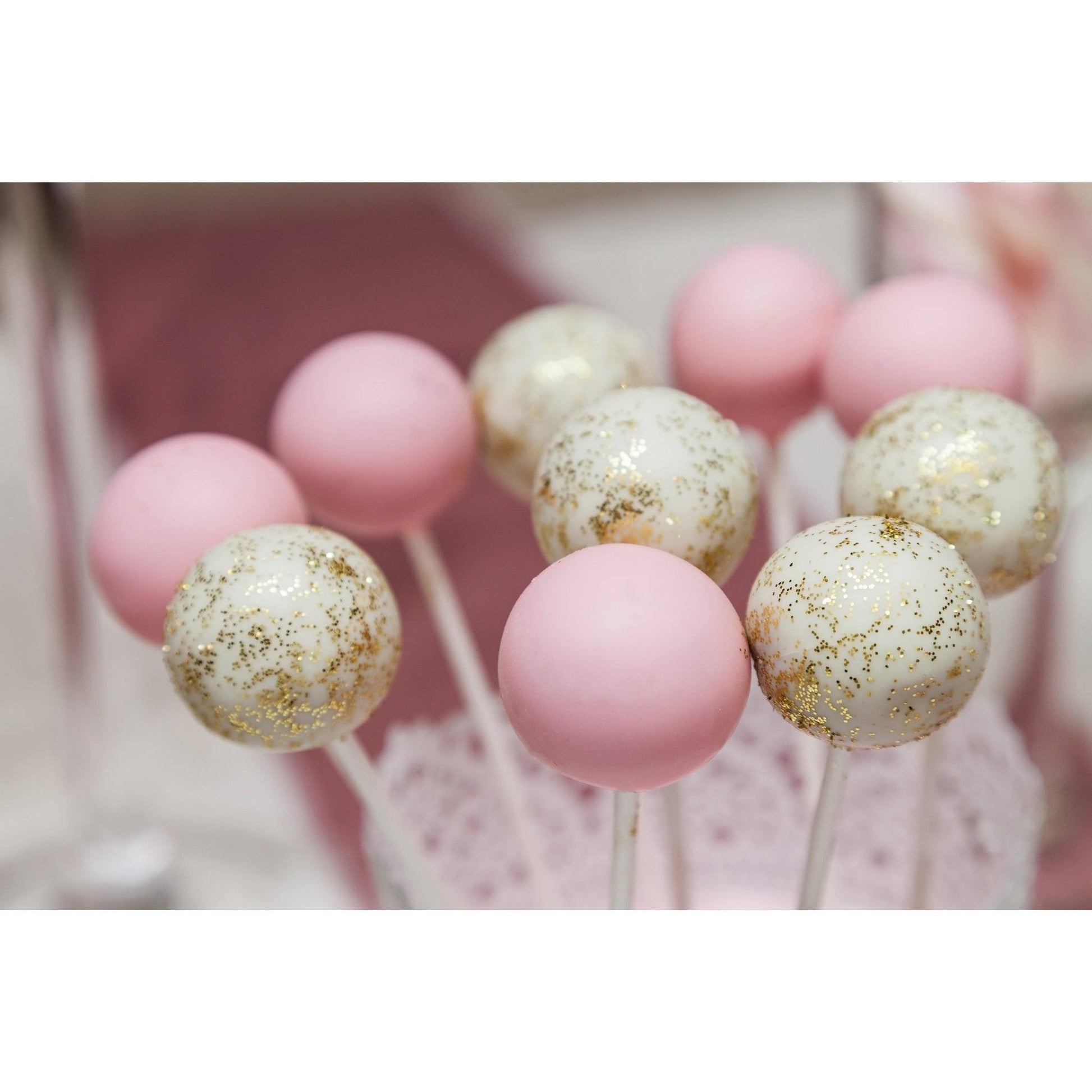 Buy Pink and Glitter Cake Pops For Bridal Showers - Cake Pops Parties