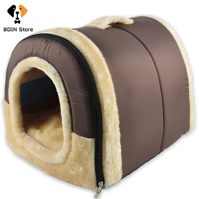 Cozy Dog Cave Bed with Plush Cushion