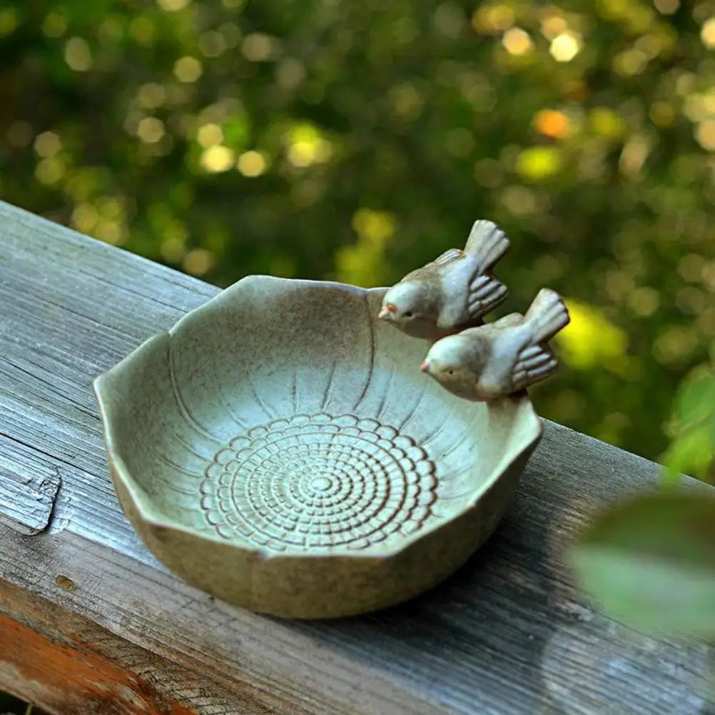 Ceramic Bird Bath Feeder