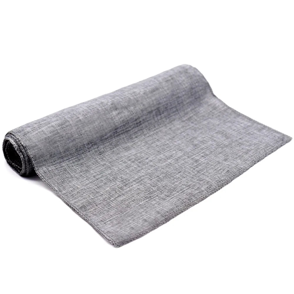 Vintage Burlap Table Runner - Gray Khaki