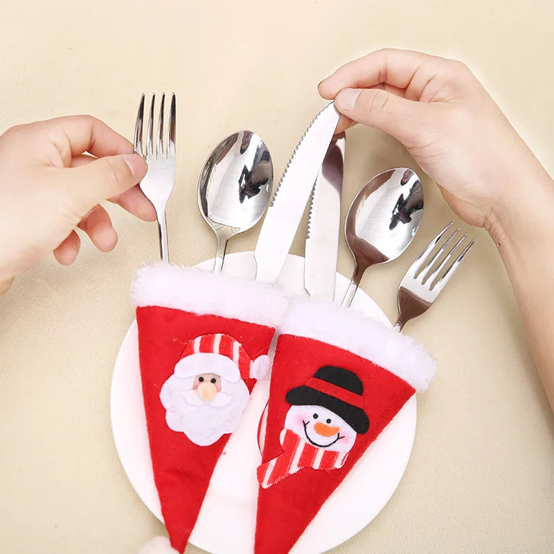 2021 Christmas Dinner Table Decorations - Fork Knife Holder Bag