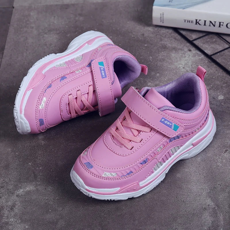 Pink Waterproof Girls Running Shoes