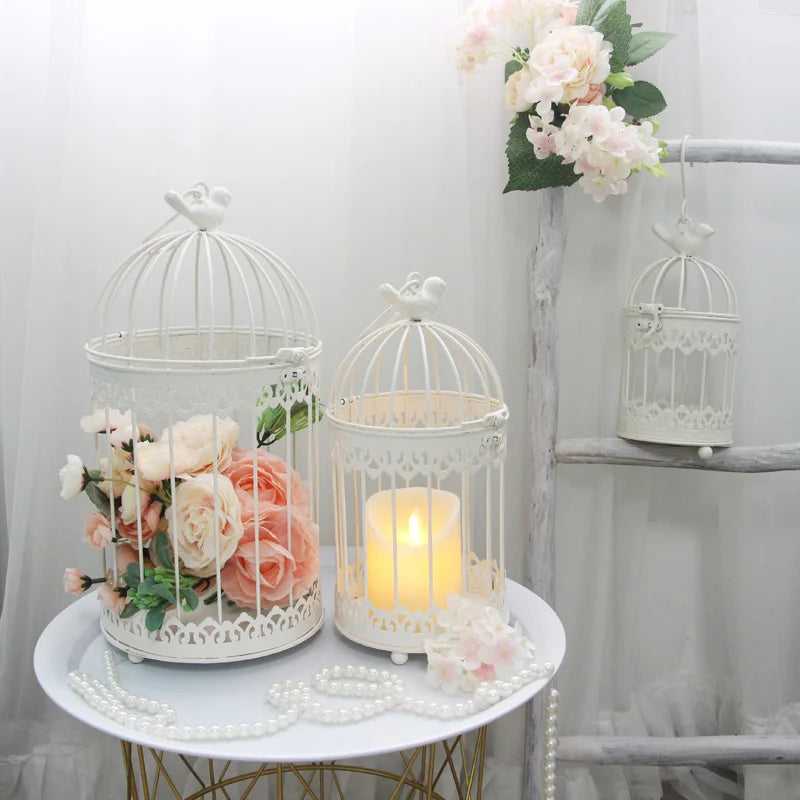 Metal Bird Cage Wedding Candle Holder