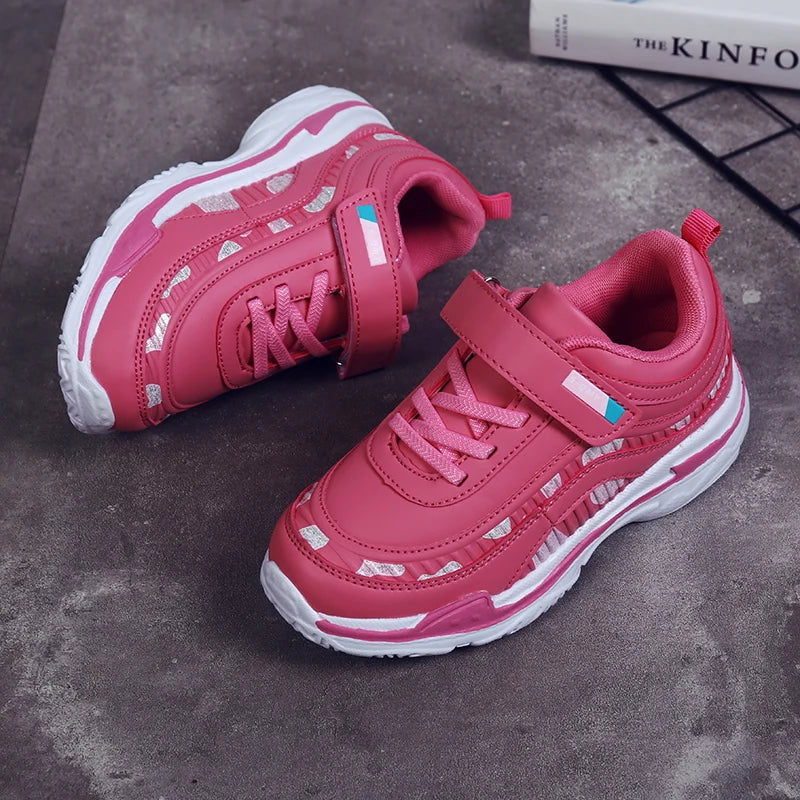 Pink Waterproof Girls Running Shoes