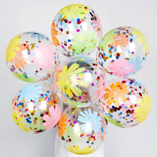 Gold Star Confetti Latex Balloons