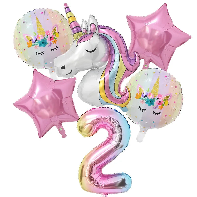 Rainbow Unicorn Balloon Set