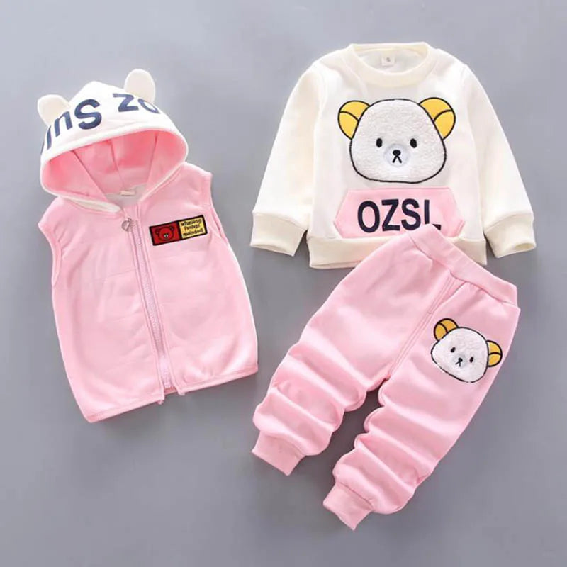 3PCS Kids Fleece Outerwear Set