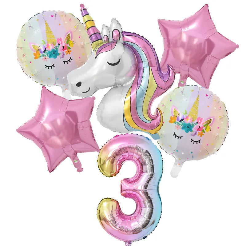 Rainbow Unicorn Balloon Set