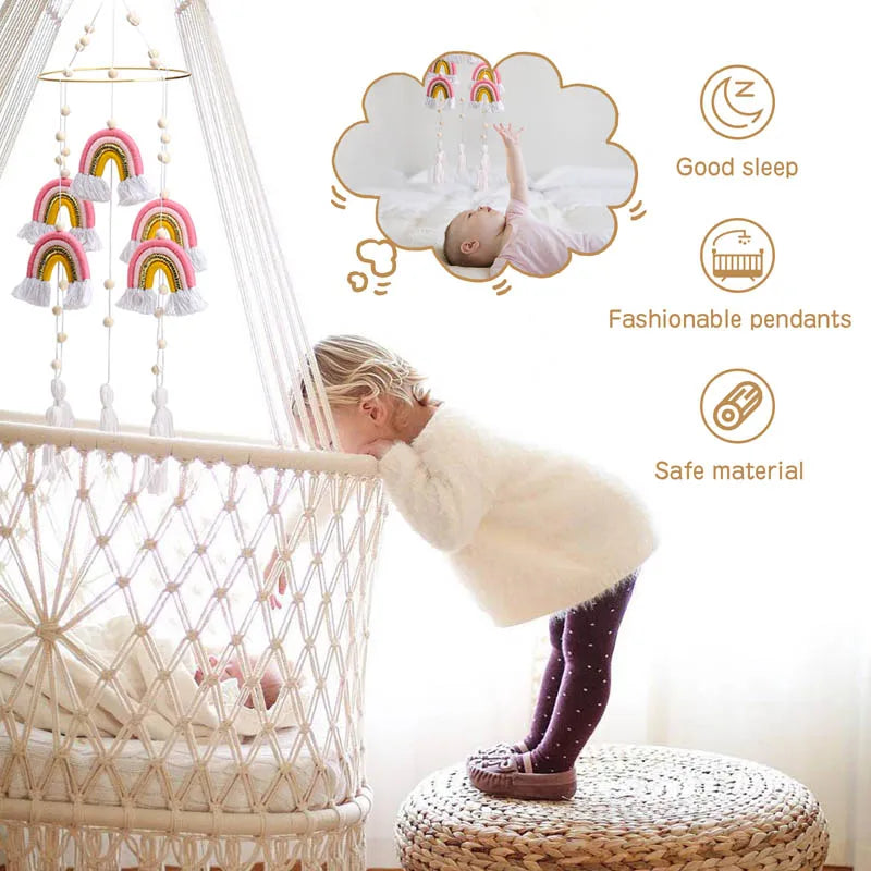 Rainbow Baby Rattles Crib Mobile