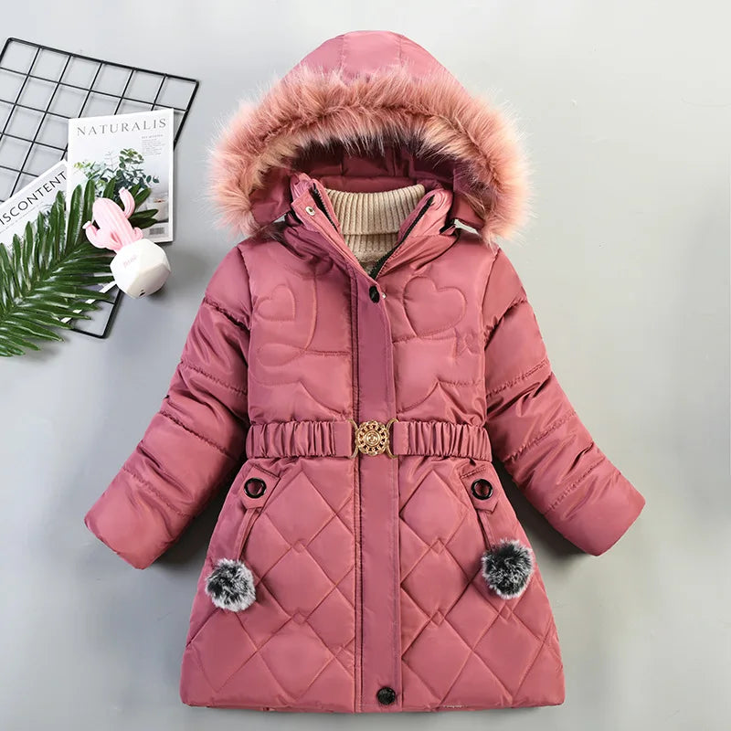 Girls Hooded Windproof Winter Jacket