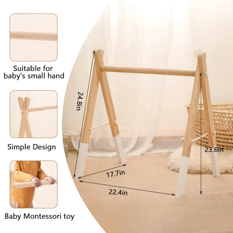 Baby Fitness Frames Set - Wooden Rattles & Mobile Suspension