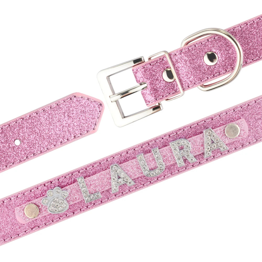 Personalized Dog Collar Rhinestone Bling Charms