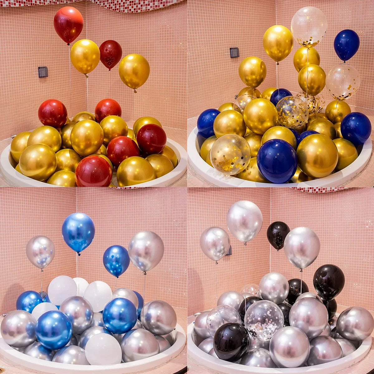 New Year Party Balloons - Gold Silver Confetti Mix