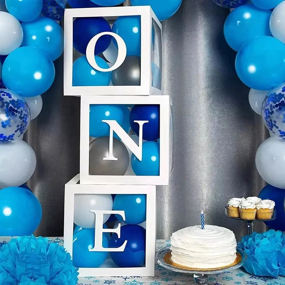 1st Birthday Balloon Box Decor