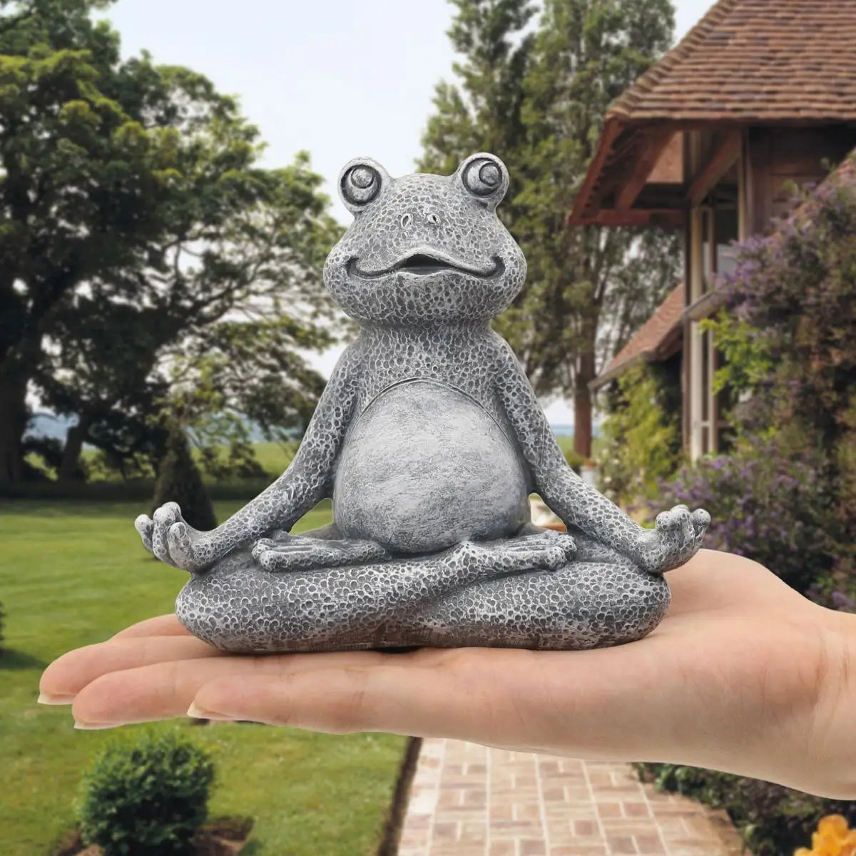 Mini Meditating Frog Garden Statue