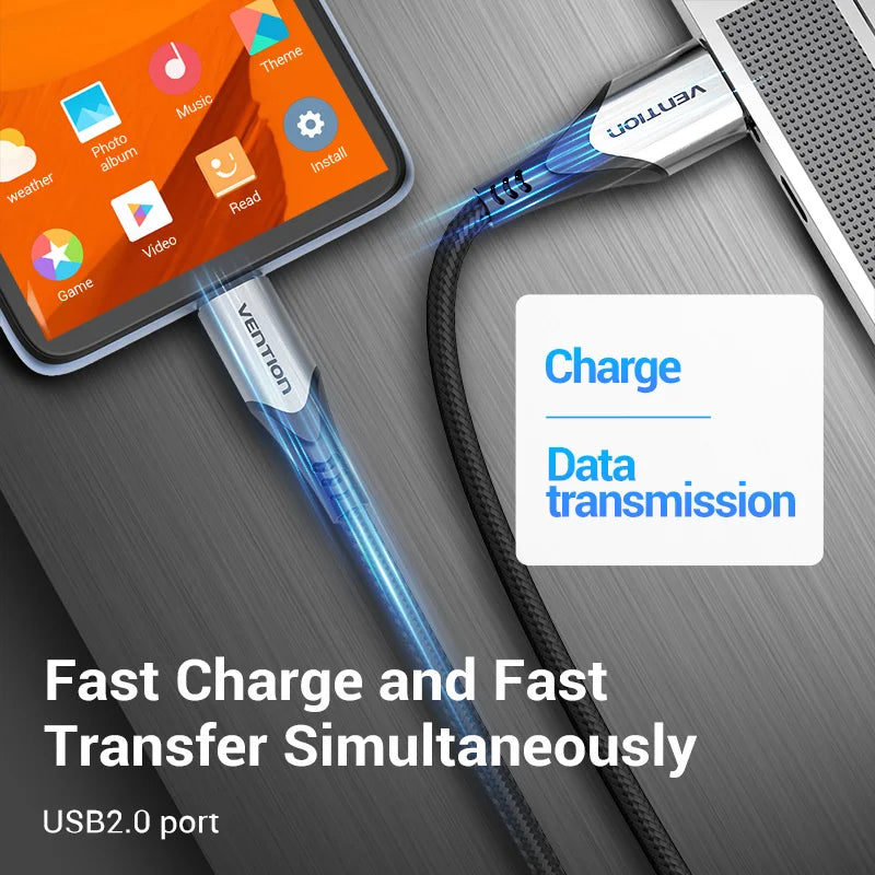 Vention Micro USB Cable 3A Fast Charger