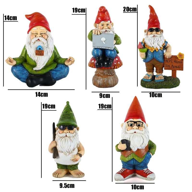 Cute Resin Zen Garden Gnome Statue