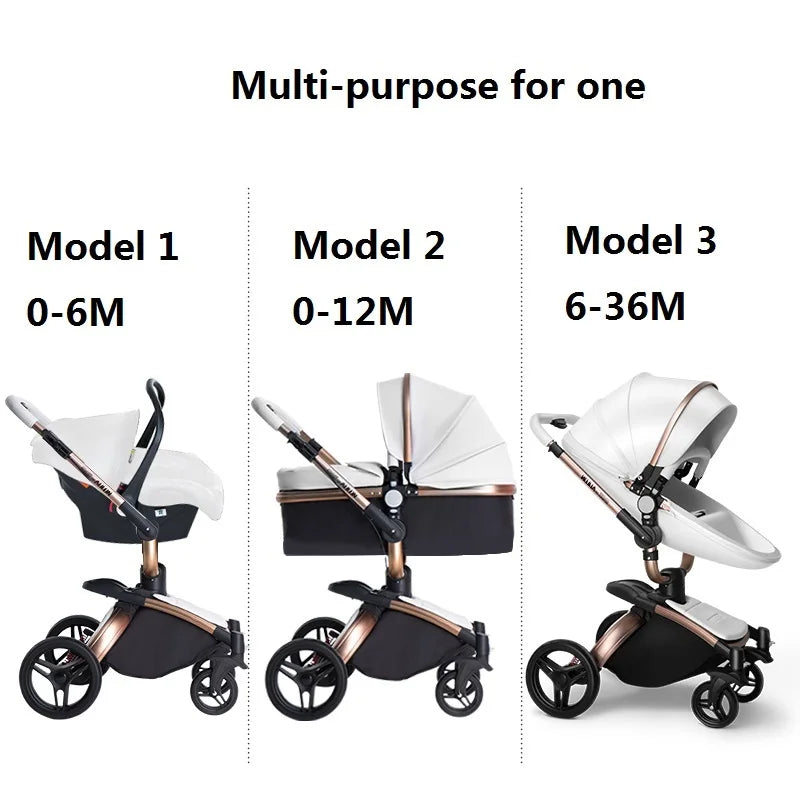 3-in-1 High Landscape Baby Stroller