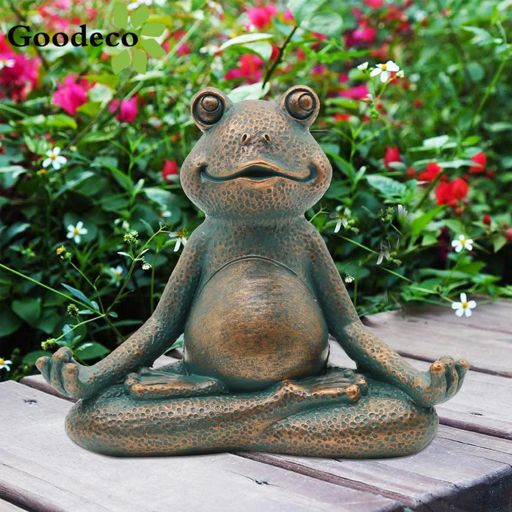 Mini Meditating Frog Garden Statue