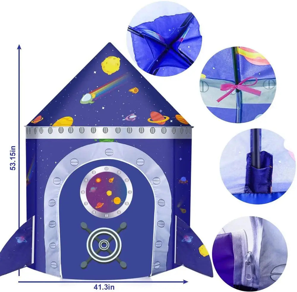 Kids Space Play Tent - Rocketship Design