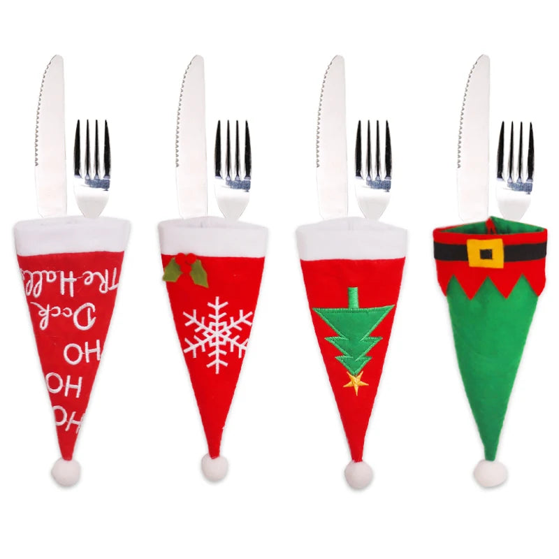 2021 Christmas Dinner Table Decorations - Fork Knife Holder Bag