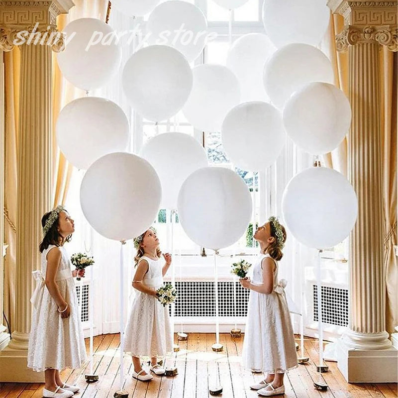 White Latex Helium Balloons Set