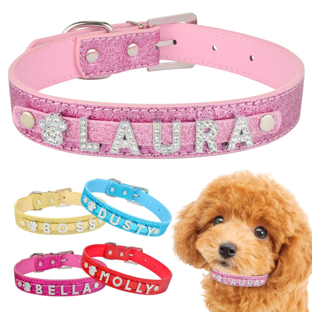 Personalized Dog Collar Rhinestone Bling Charms