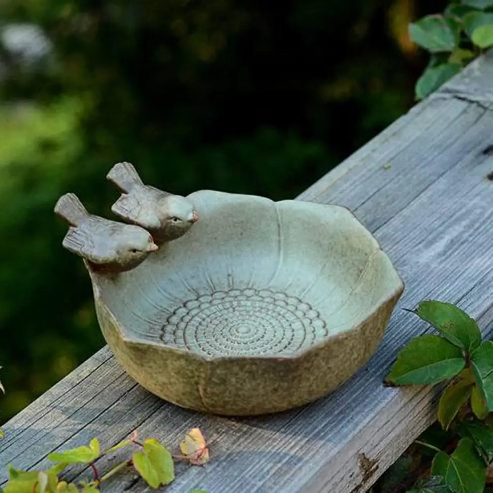 Ceramic Bird Bath Feeder