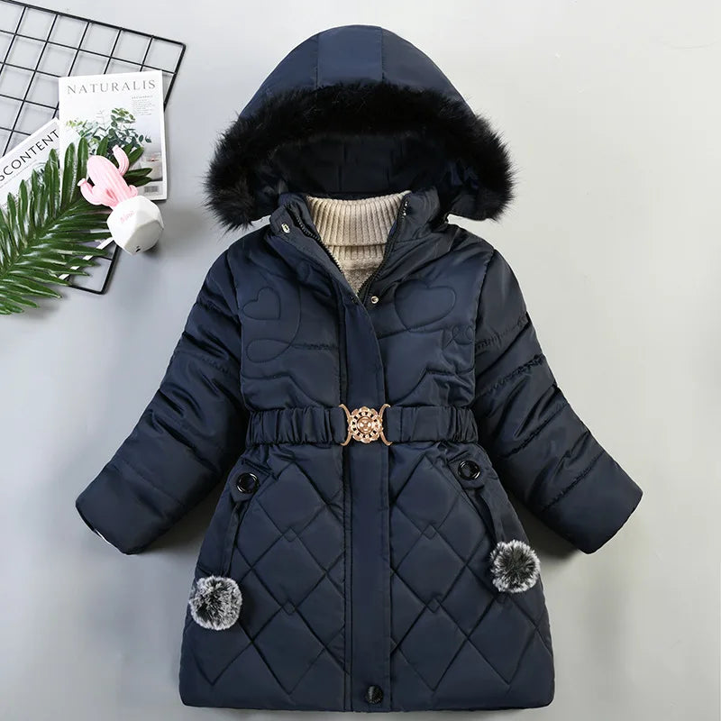 Girls Hooded Windproof Winter Jacket