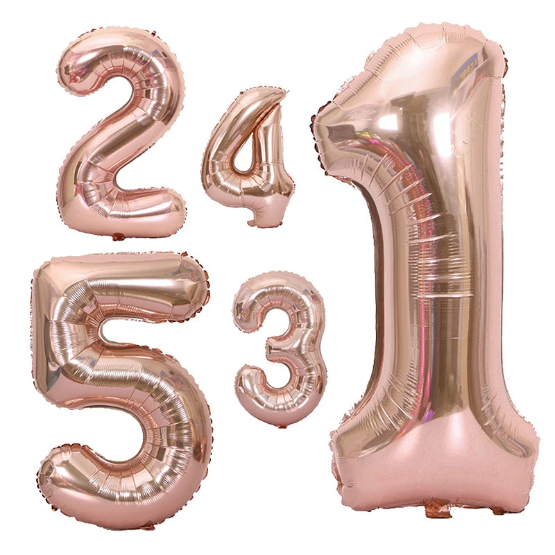 Rose Gold 40-Inch Number Balloon