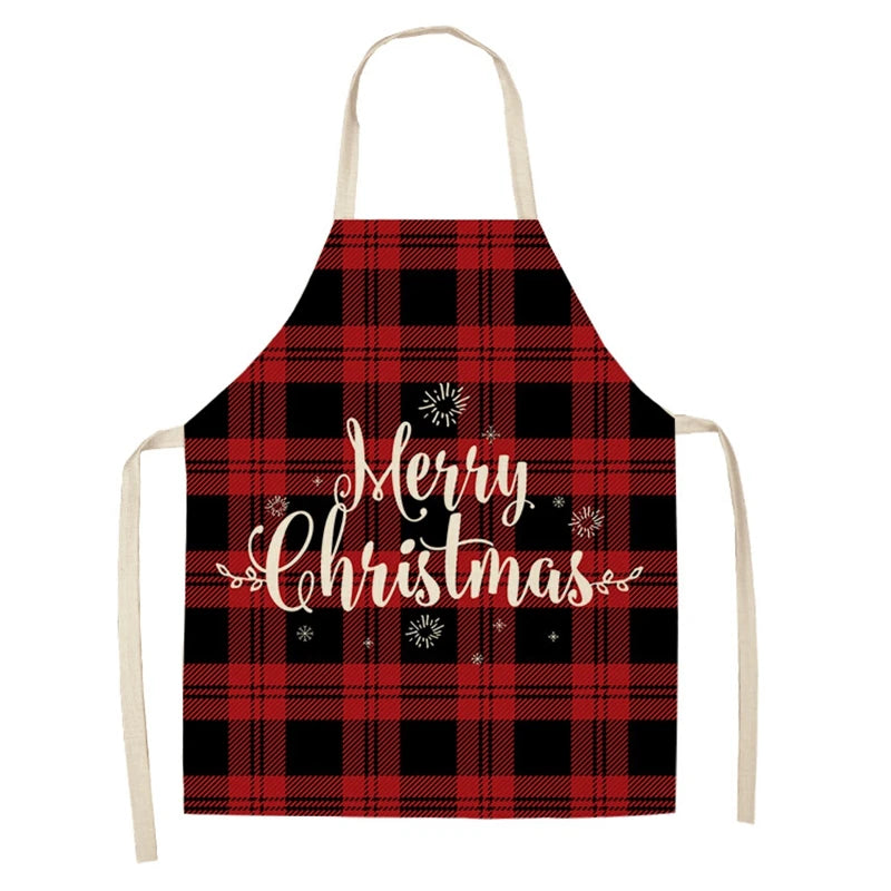 Linen Merry Christmas Apron - Home Kitchen Decoration & Gift