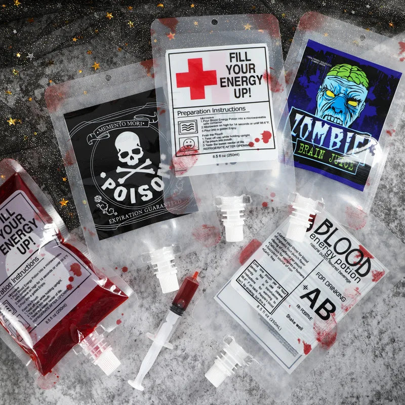 Halloween Skull Vampire Blood Drink Bags