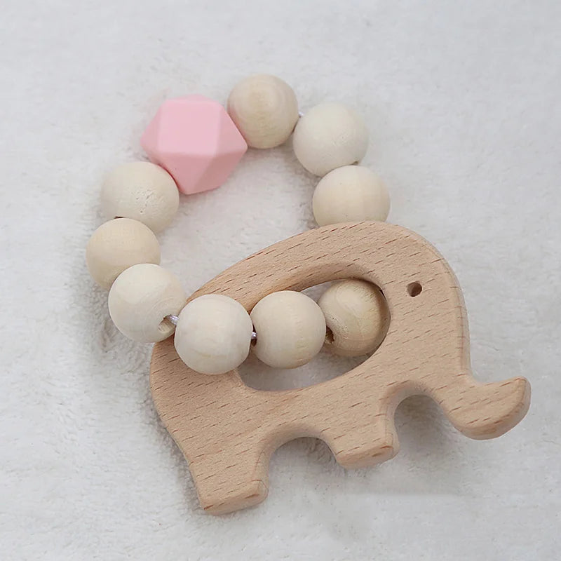 Wooden Beech Bear Baby Teether