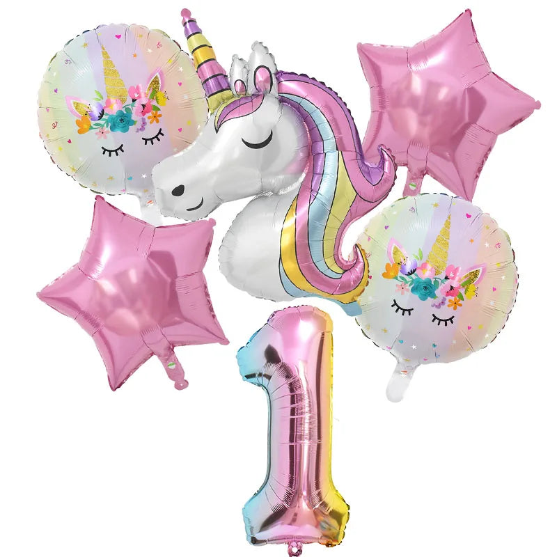 Rainbow Unicorn Balloon Set